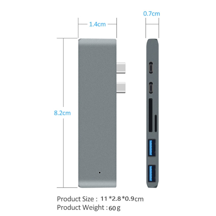 7 In 1 100W USB 3.1 To 20VPD+Card Reader Data+HUB+HDMI 4K Converter
