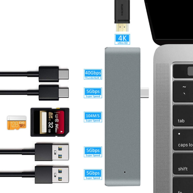 TYPE-C To 4K HDMI HUB Docking Station TF/SD Card Reader For MacBook Pro