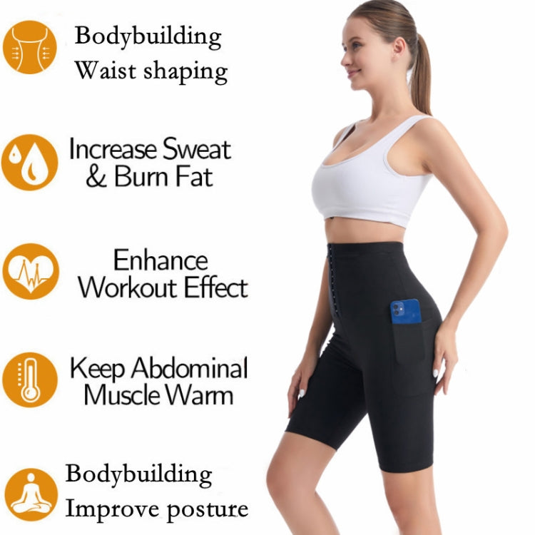 Women High Waist Breasted Hip Lifting Pants With Pocket