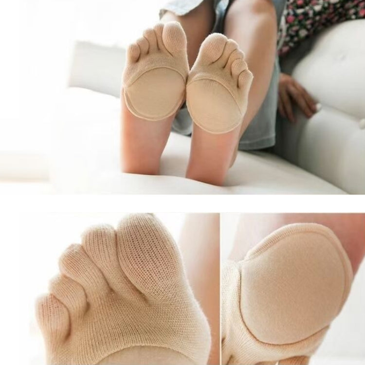 Pair Anti-Friction Half Palm Sponge Invisible Five-Finger Socks