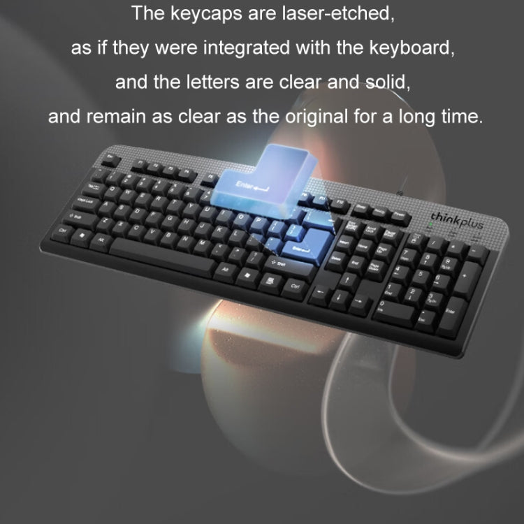 Комплект проводной офисной клавиатуры и мыши Lenovo Thinkplus USB