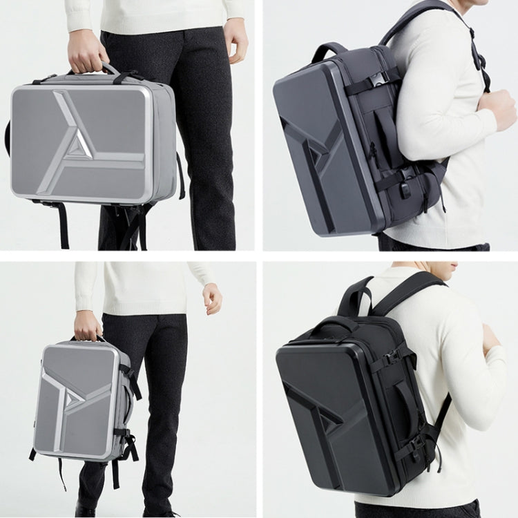 Large-capacity Waterproof Expandable Hard Shell Backpack with USB Charging Hole