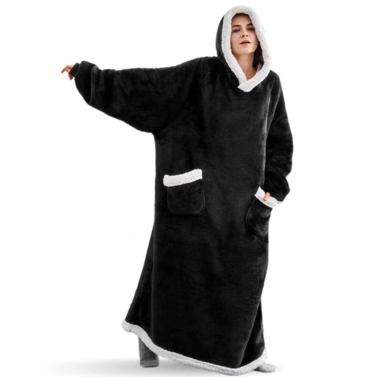 Wearable Flannel Blanket Hoodie for Adult Women and Men