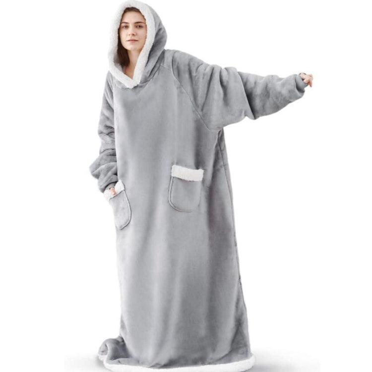 Wearable Flannel Blanket Hoodie for Adult Women and Men