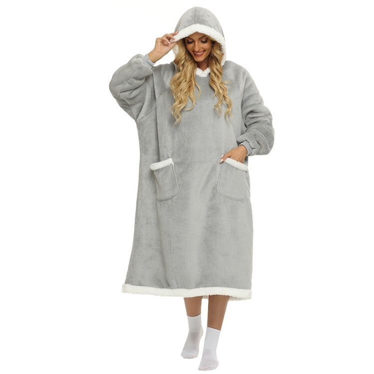 Wearable Flannel Blanket Hoodie for Adult Women and Men