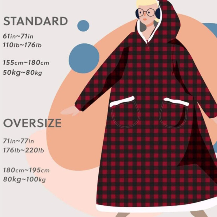 Wearable Flannel Blanket Hoodie for Adult Women and Men