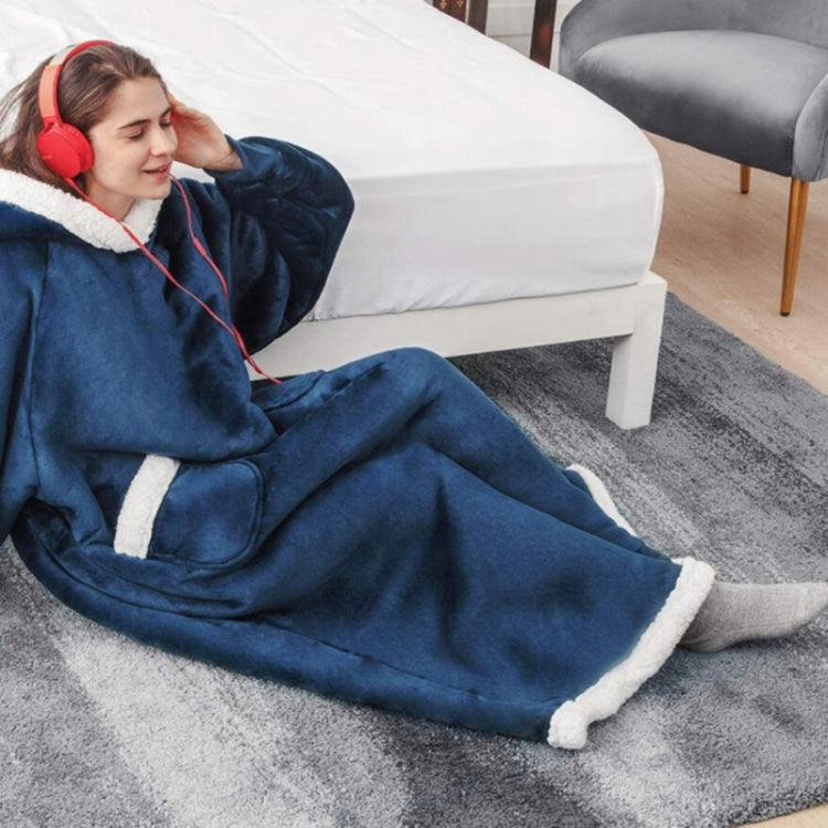 Wearable Flannel Blanket Hoodie for Adult Women and Men