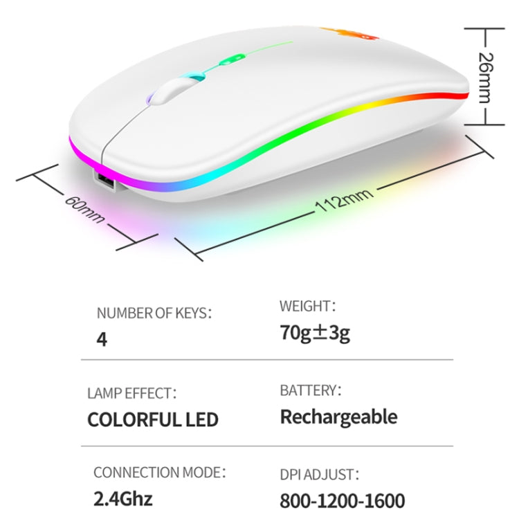 XUNSVFOX XYH50 4 Keys USB Charging Business Office Wireless Light Mouse