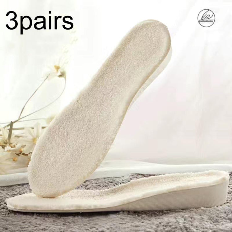 3pairs Winter Velvet Insoles Warm Inner Height Increase Insoles