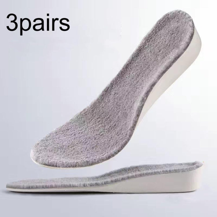 3pairs Winter Velvet Insoles Warm Inner Height Increase Insoles
