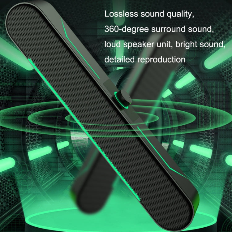 Светодиодные светящиеся стереоколонки HIFI для компьютера, длинные игровые проводные аудиосистемы