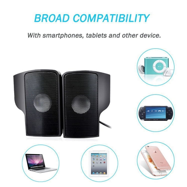 Mini Clip-On USB Stereo Speaker Soundbar for Notebook Laptop PC Desktop Tablet