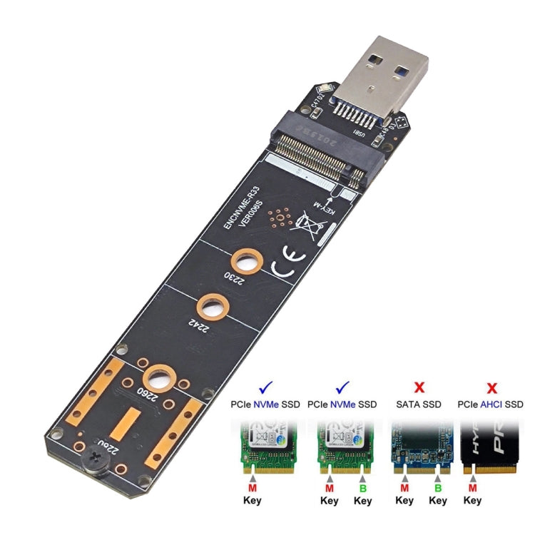 ENCNVME-R33 USB 3.2 Gen 2 10Gbps To NVMe M.2 SSD Adapter RTL9210 Chips For M Key M2 NVMe