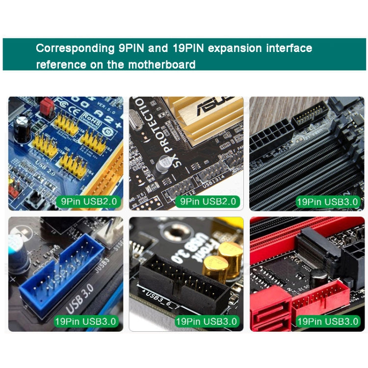 9-контактный USB-разъем «мама» 1 к 2 «папа» плата 9-контактный USB 2.0 концентратор-адаптер