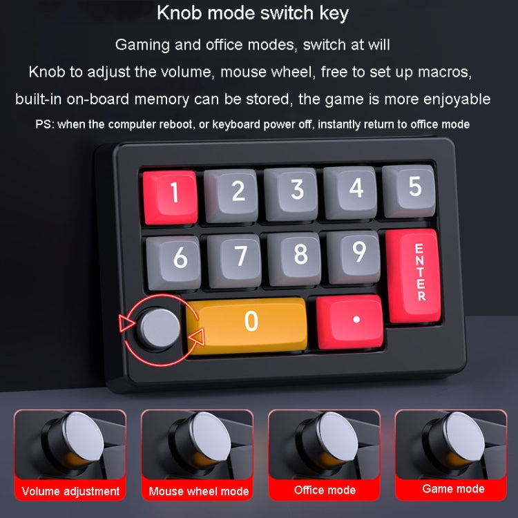 MKESPN 13 taustiņu RGB daudzfunkcionāla makro programmēšanas mehāniskā tastatūra ar vadu un kloķveida tastatūru