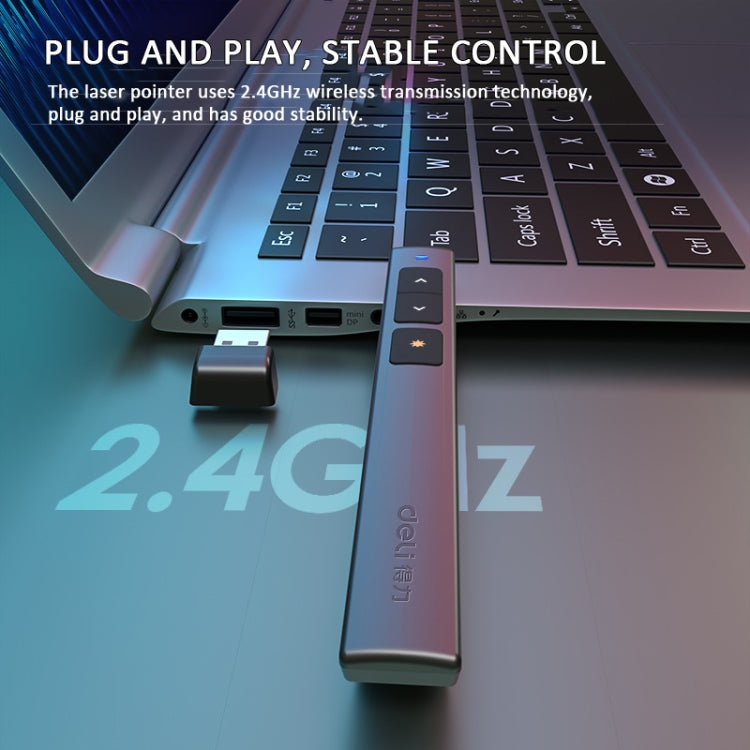 Deli 2.4GHz Page Turner USB Clicker With Red Light For PPT