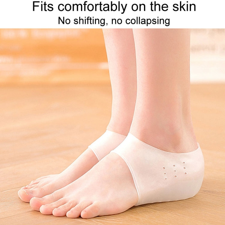 1pair Invisible Height Increasing Insole Silicone Sole Breathable Heel Pads