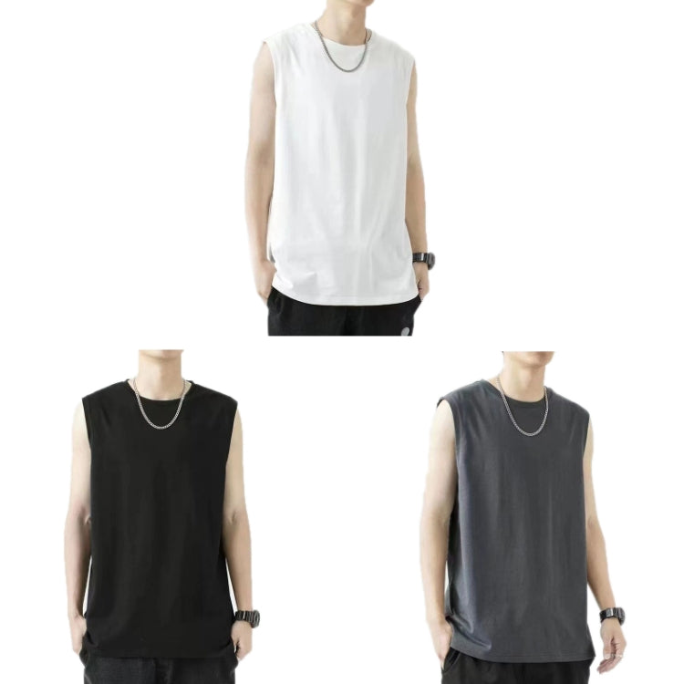 Men Summer Outdoor Vest Basketball Fitness Sports Sleeveless Crew Neck Shirt