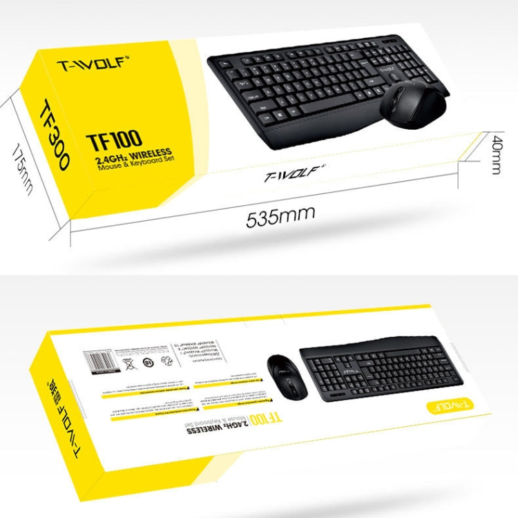 T-WOLF TF-100 2.4G Bluetooth Laptop Office Wireless Keyboard and Mouse Set