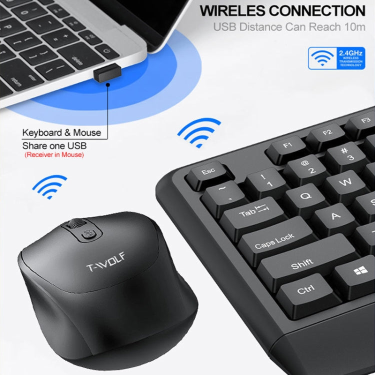 Беспроводная клавиатура и мышь T-WOLF TF-100 2.4G Bluetooth для ноутбука, офисная