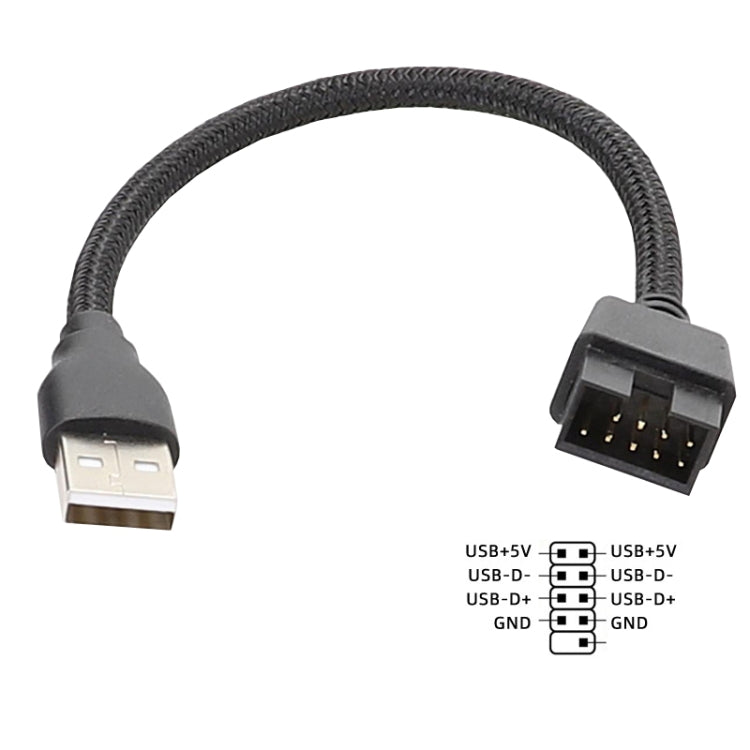 Кабель-адаптер USB-A (папа) на 9-контактный разъем материнской платы для передачи данных RGB на внешний порт U