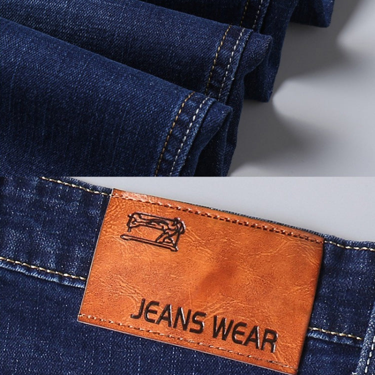 Men Business Casual Workwear Jeans Stretch Loose Straight Leg Jeans