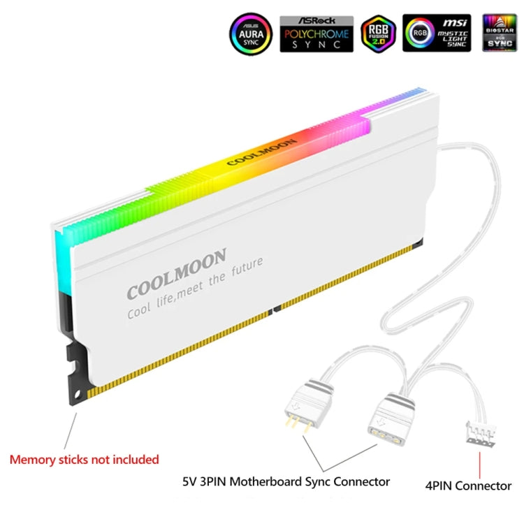 COOLMOON CM-RA1 ARGB Memory Vest galda datora atmiņas kartes dzesēšanas korpuss