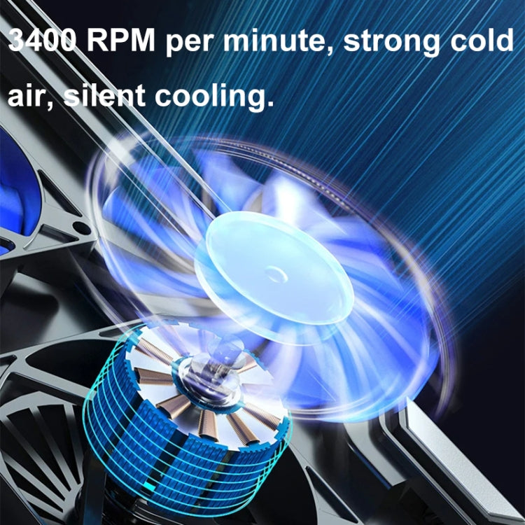 ICE COOREL 8 ventilatoru regulējams klēpjdatora statīva radiators ar RGB apkārtējās vides apgaismojumu