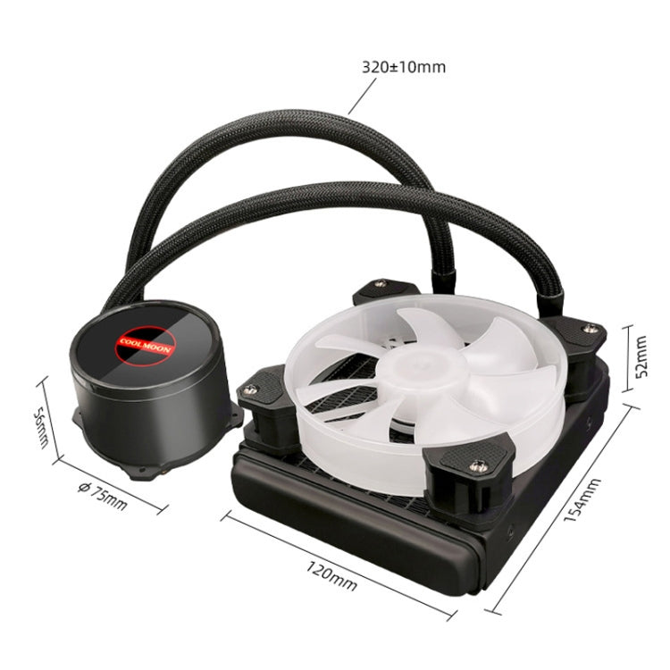 COOLMOON RGB120 5V ARGB integrēts vienas rindas daudzplatformu procesora dzesētājs