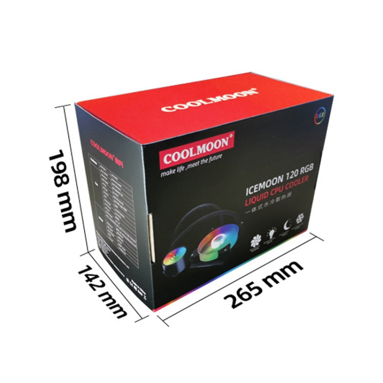 COOLMOON RGB120 5V ARGB integrēts vienas rindas daudzplatformu procesora dzesētājs