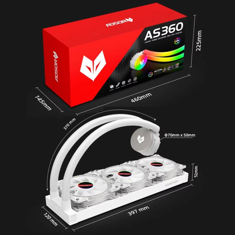 COOLMOON AS360 Magic Diamond Edition datora dzesētājs ARGB ūdens dzesēšanas apgaismojums integrēts procesora radiators