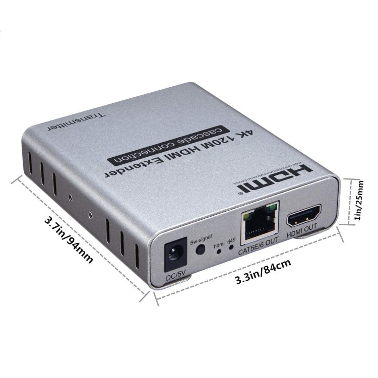 HDMI viena kabeļa 120 m raidītājs/uztvērējs pagarinātājs 4K HD raidītājs