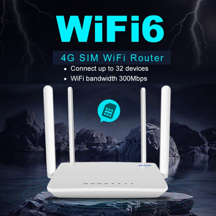 4G CPE bezvadu spraudņa maršrutētājs WiFi 6 tīkla tīklājs, ES spraudnis