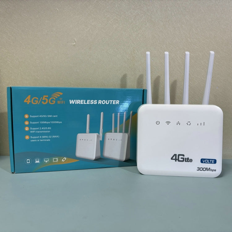 4G WiFi6 VOLTE CPE bezvadu SIM kartes maršrutētājs ar RJ45+RJ11, ASV spraudni