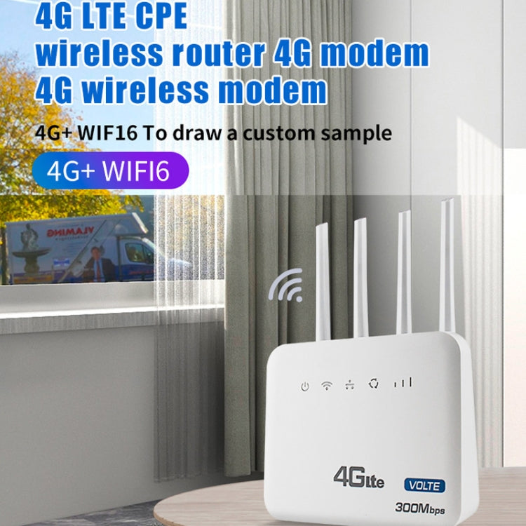 4G WiFi6 VOLTE CPE bezvadu SIM kartes maršrutētājs ar RJ45+RJ11, ASV spraudni