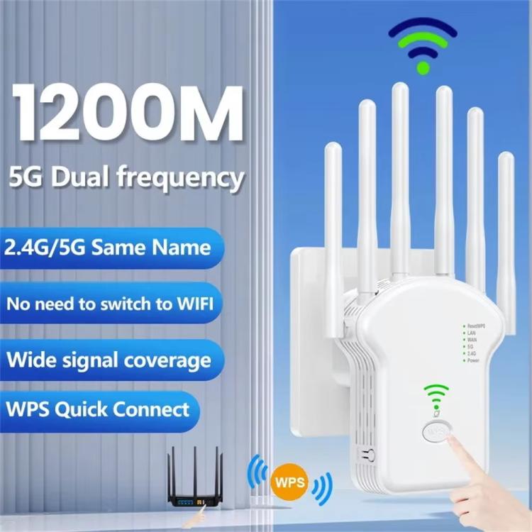 Urant U13 1200Mbps 2.4G/5G divu joslu WiFi atkārtotāja signāla pastiprinātājs