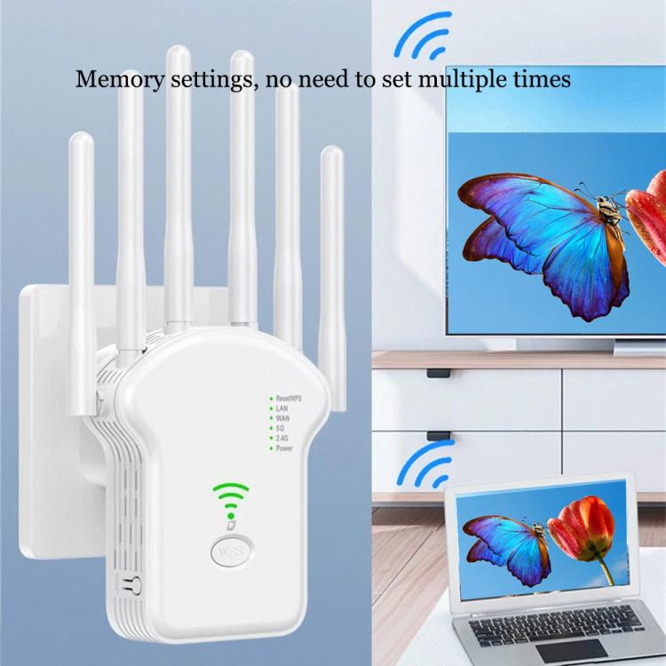 Urant U13 1200Mbps 2.4G/5G divu joslu WiFi atkārtotāja signāla pastiprinātājs