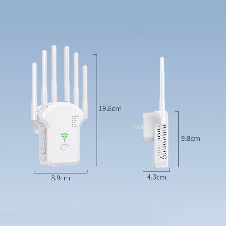 Urant U13 1200Mbps 2.4G/5G divu joslu WiFi atkārtotāja signāla pastiprinātājs