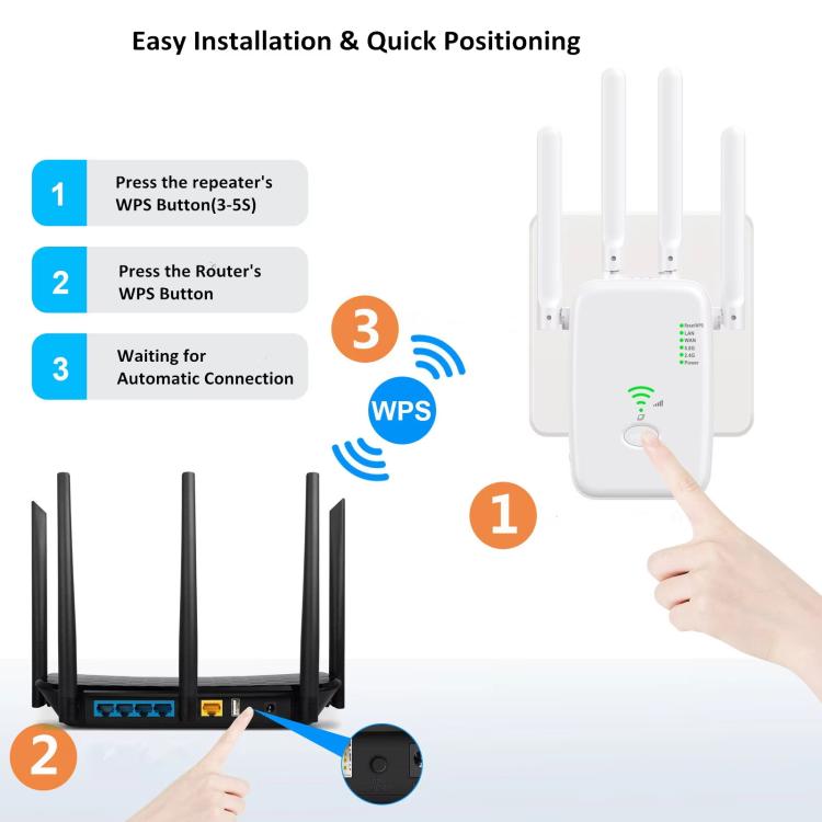 Urant U11 300Mbps 2.4G bezvadu atkārtotājs WiFi signāla pastiprinātājs atbalsta WPS ātro iestatīšanu