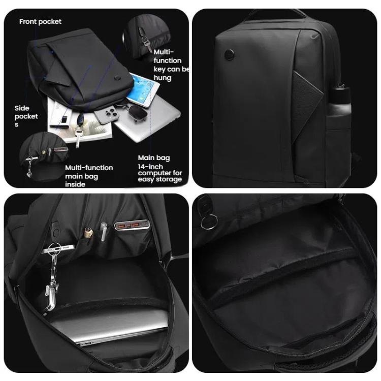 WEPOEWR Men 14-inch Laptop Backpack Waterproof Large Capacity Business Commuter backpack