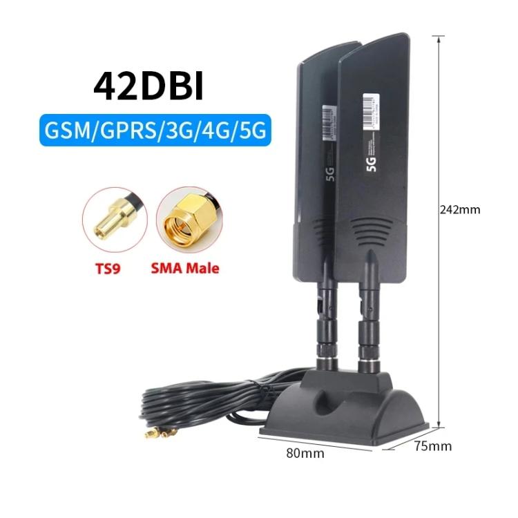 42dbi 5G maršrutētāja ārējā antena āra liela darbības rādiusa WiFi signāla pārklājuma pastiprinātājs