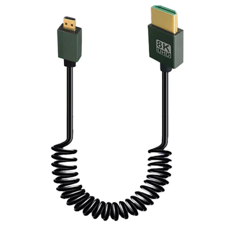 8K 60Hz HDMI 2.1 atsperes kabelis 0,5 m garumā