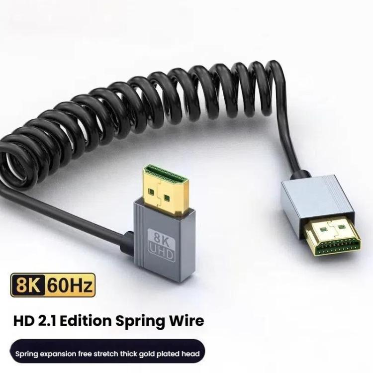 8K 60Hz HDMI 2.1 atsperes kabelis 0,5 m garumā