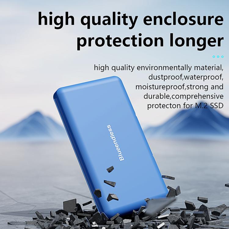 Blueendless M1 universāla M.2 SSD triecienizturīga un ūdensnecaurlaidīga uzglabāšanas kaste