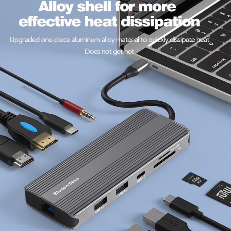 Blueendless daudzfunkcionāla C tipa HD gigabitu tīkla dokstacija