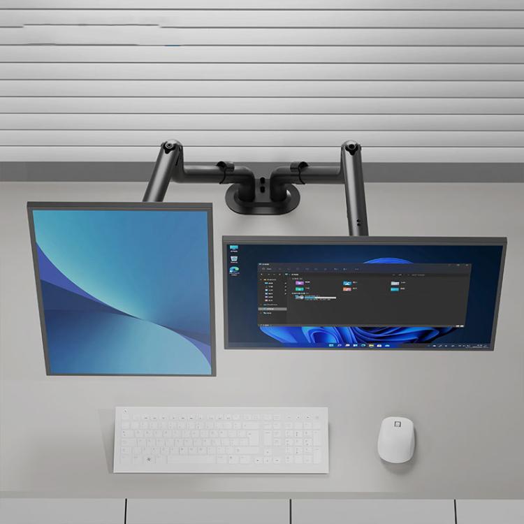 17–32 collu divu monitoru stiprinājuma gāzes atspere, 360 grādu izturīga peldoša galda roka