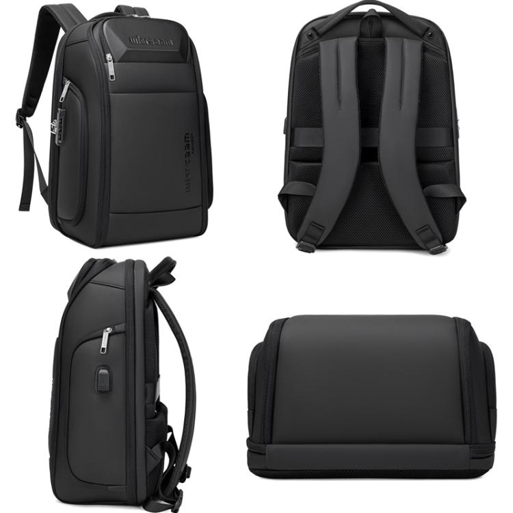 Wiersaam Men Waterproof Anti-Theft Business Backpack Travel Laptop Bag With USB Charging Port & Password Lock