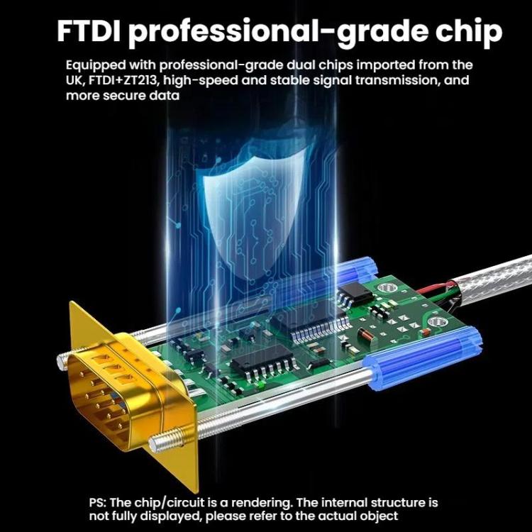 DTECH DT-5011 USB 2.0 to RS232 Serial Adapter Cable, FT232 & ZT213 Dual-Chip with LED Indicator