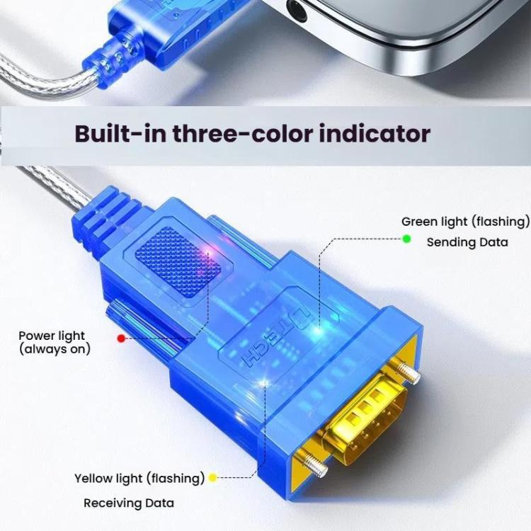 DTECH DT-5011 USB 2.0 to RS232 Serial Adapter Cable, FT232 & ZT213 Dual-Chip with LED Indicator