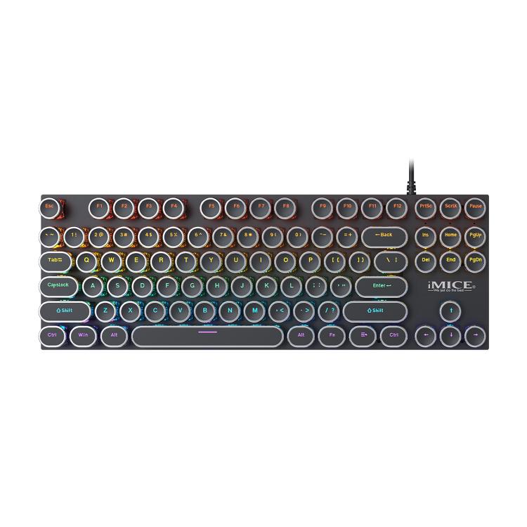 iMICE GK-800 87 Keys USB Wired RGB Round Keycap Mechanical Keyboard